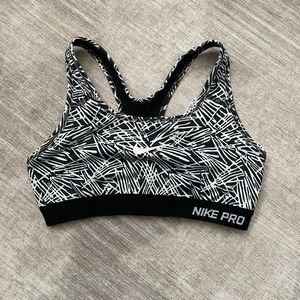 Nike Pro black and white wine a sports bra, S